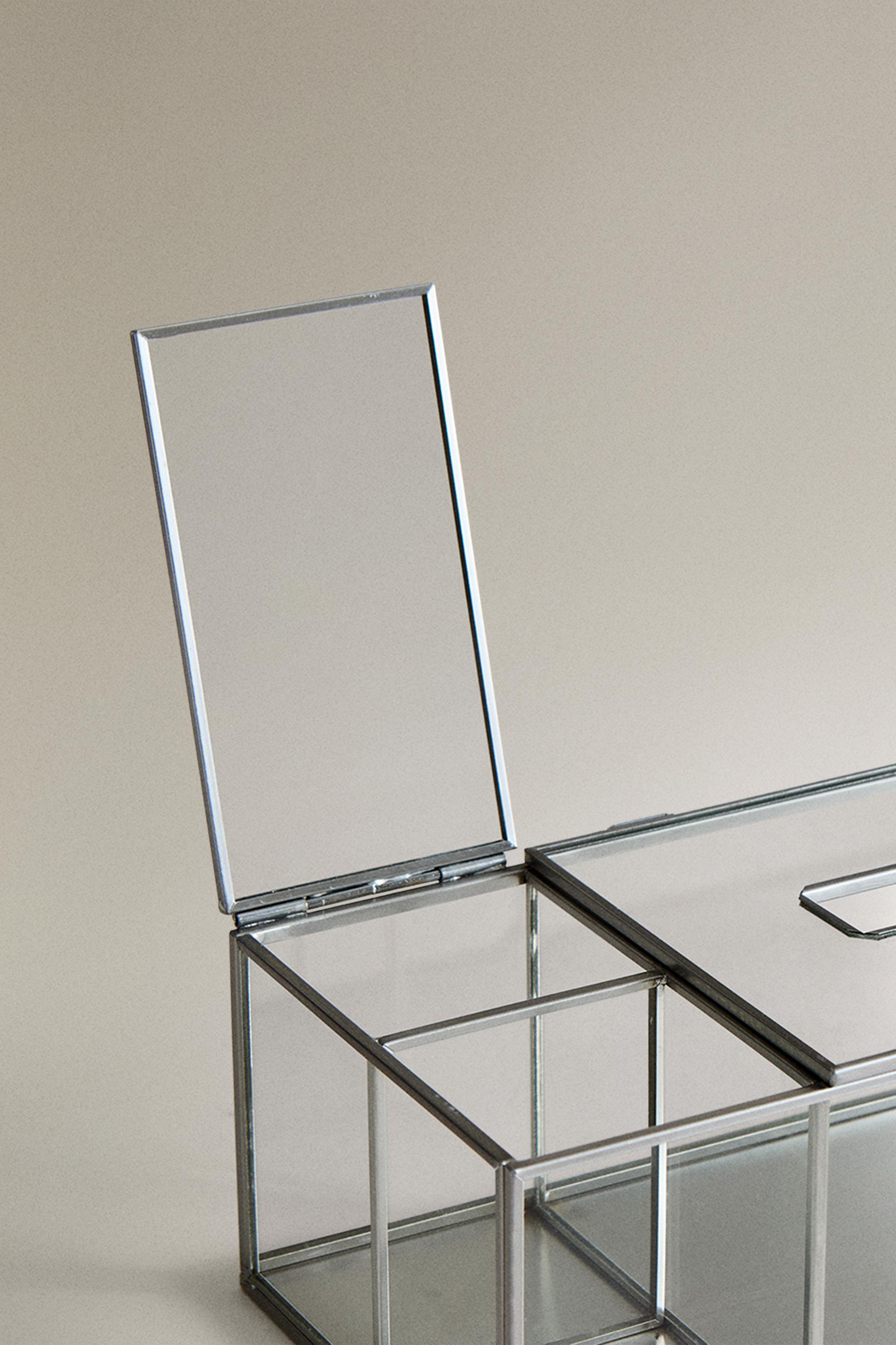 BOÎTE MOUCHOIRS MULTIFONCTION VERRE ET MÉTAL